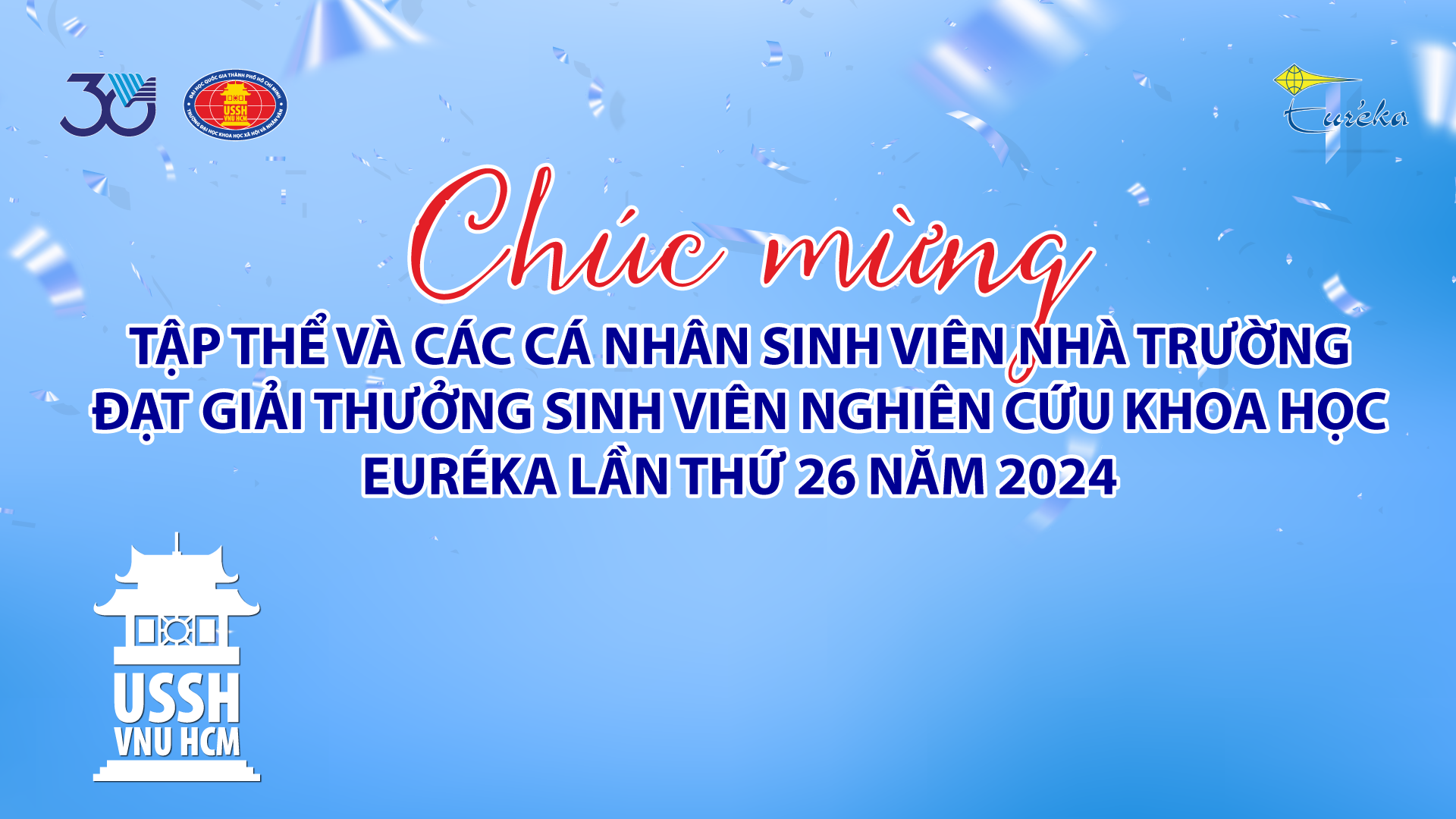 Nhà trường đạt thành tích nổi bật tại Giải thưởng Sinh viên Nghiên cứu Khoa học Euréka